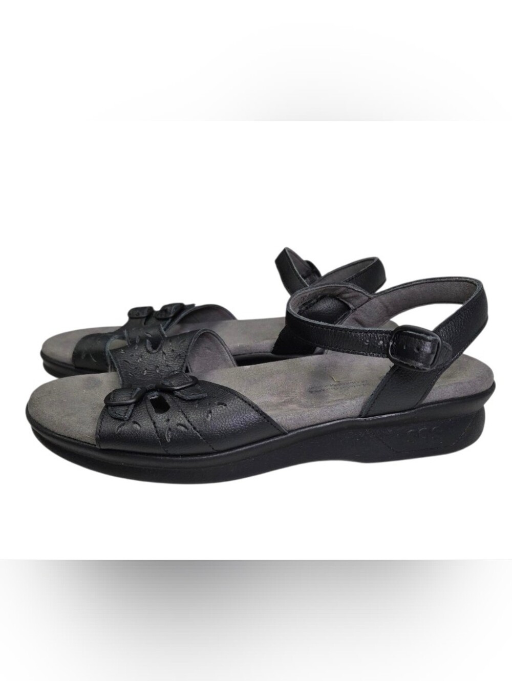 SAS Duo Buckle Tripad Comfort Black Leather Sandals Sandals Women’s Size 7 Wide